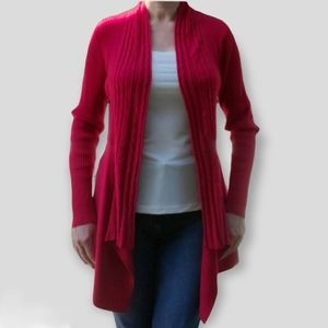 Dressbarn Cable Front Waterfall Cardigan